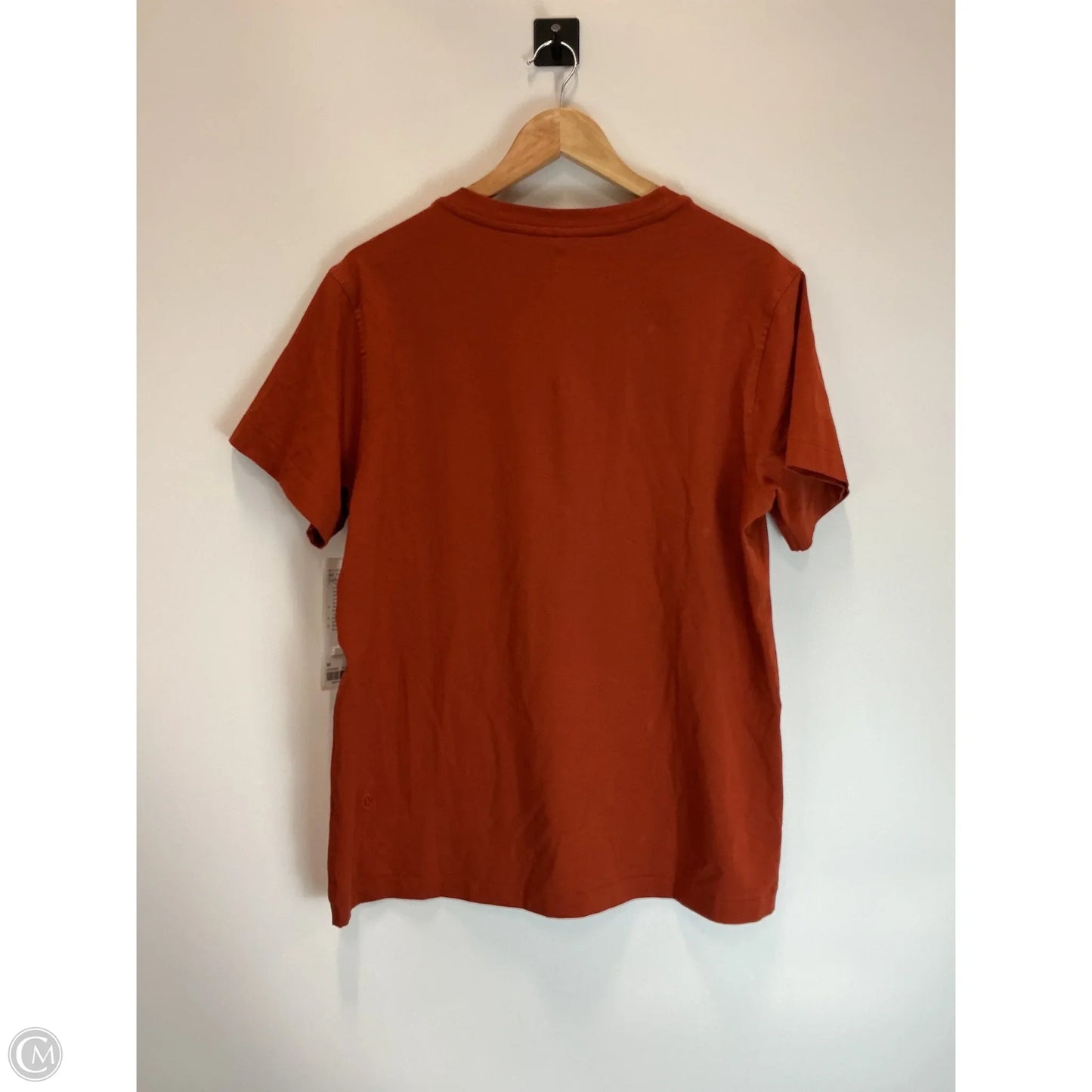 Athletic Top Short Sleeve By Lululemon In Orange, Size: M