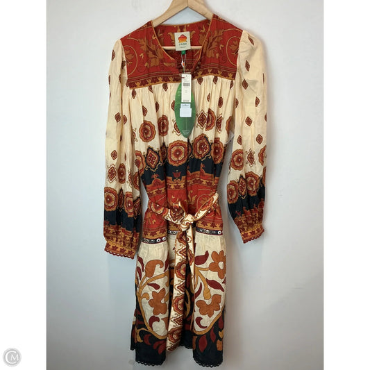 Dress Designer By Farm Rio In Orange & Red, Size: L