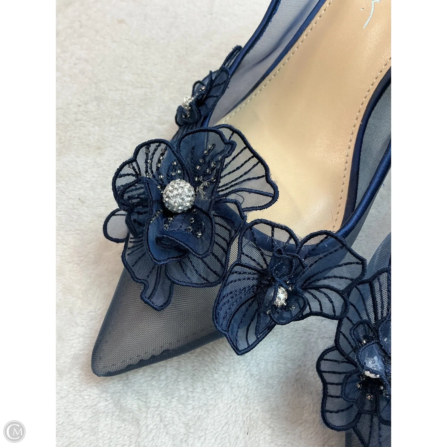 Sandals Heels Block By Betsey Johnson In Navy, Size: 8.5