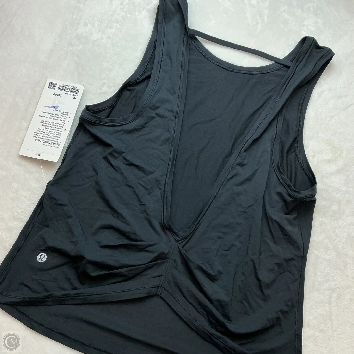 Athletic Tank Top By Lululemon In Black, Size: L