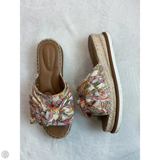Sandals Heels Platform By Adrienne Vittadini In Paisley Print, Size: 7.5