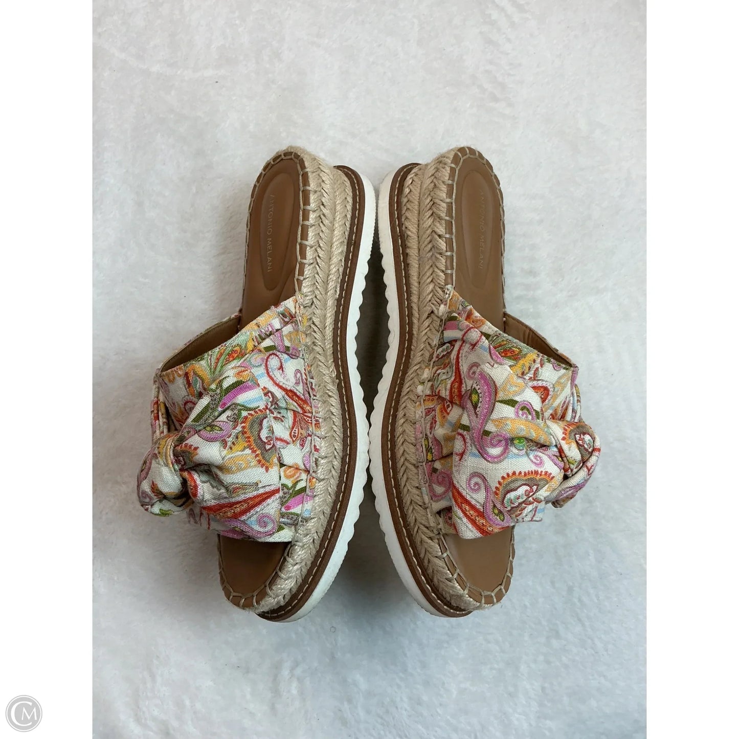 Sandals Heels Platform By Adrienne Vittadini In Paisley Print, Size: 7.5