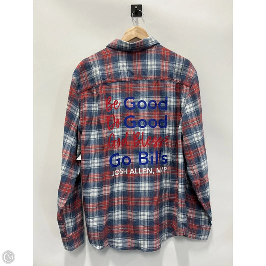 Top Long Sleeve By Clothes Mentor In Plaid Pattern, Size: L