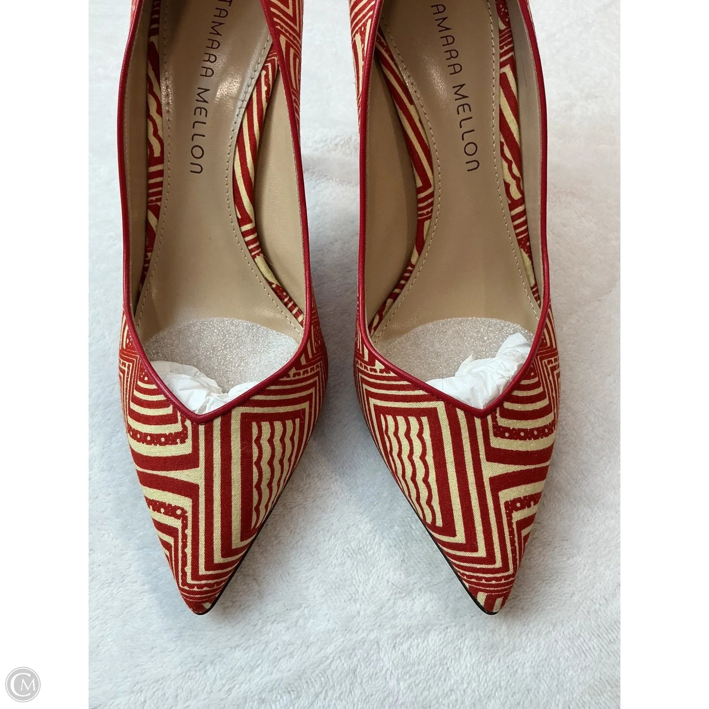 Shoes Heels Stiletto By Cma In Cream & Red, Size: 7.5