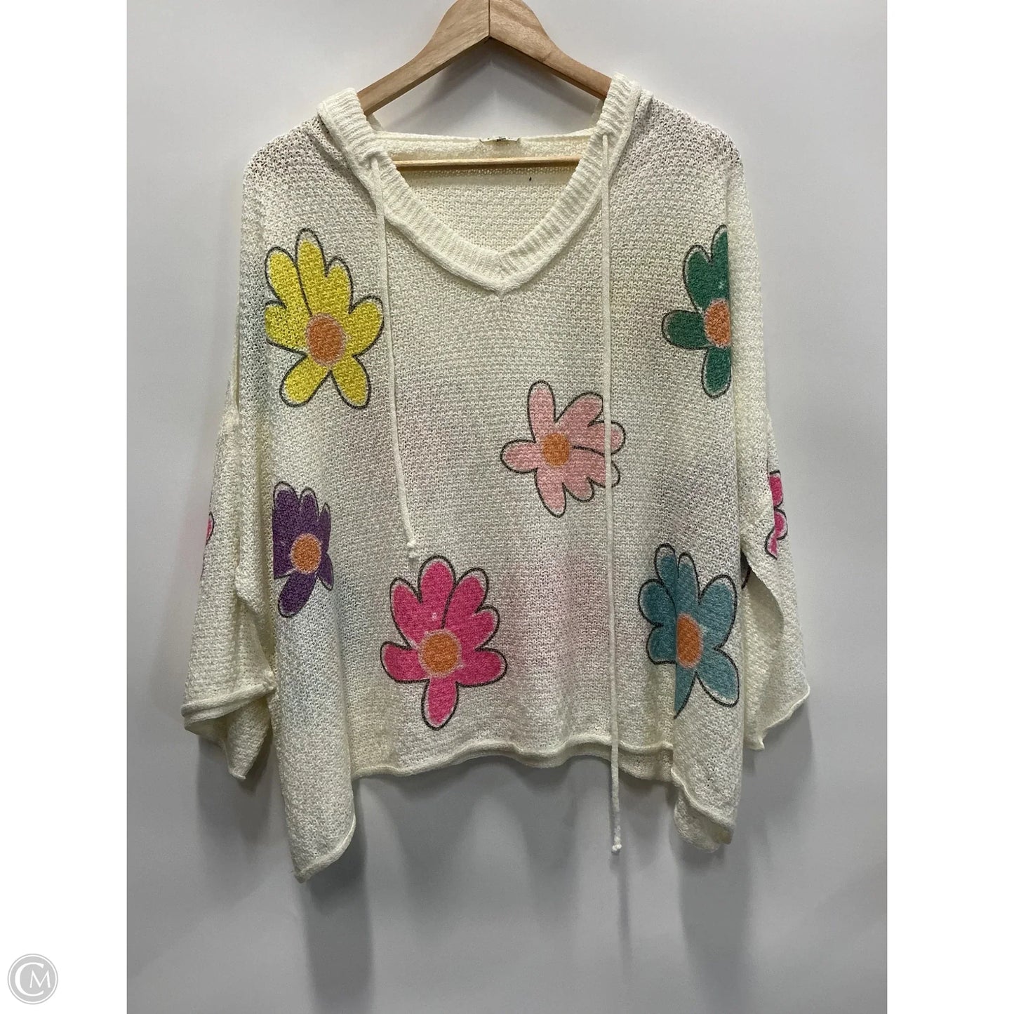Top Long Sleeve By Pol In White, Size: L