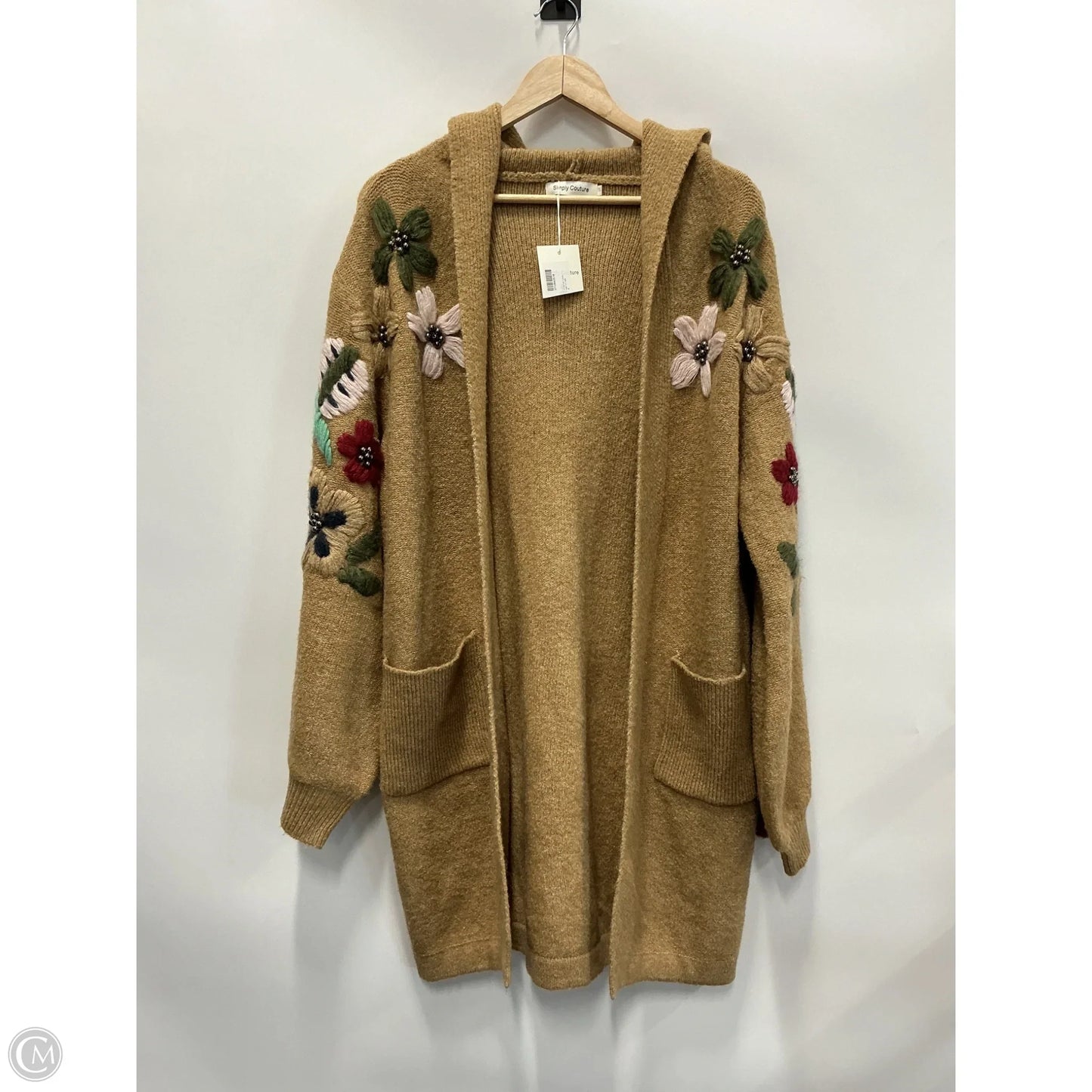 Sweater Cardigan By Clothes Mentor In Tan, Size: 1x