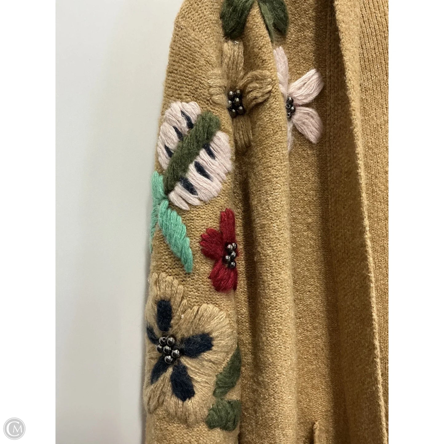 Sweater Cardigan By Clothes Mentor In Tan, Size: 1x