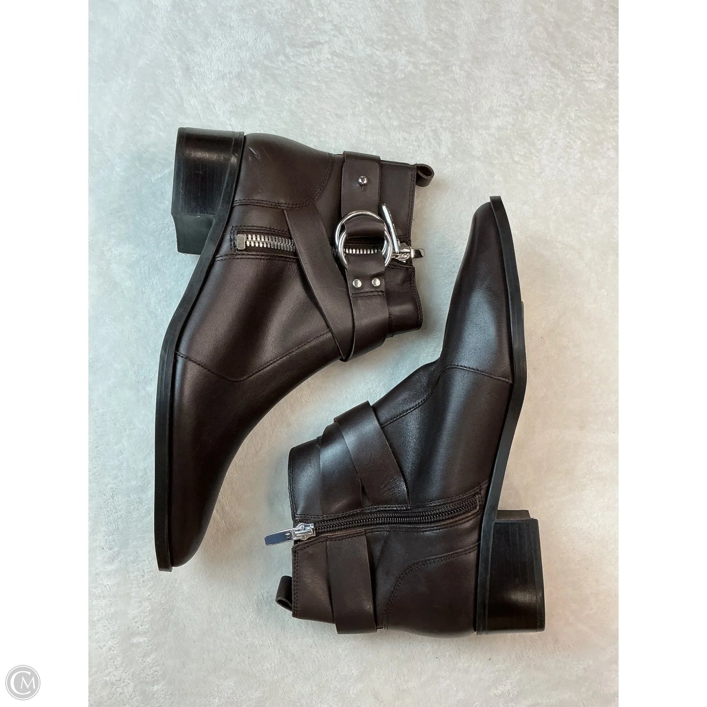 Boots Ankle Heels By Nine West In Brown, Size: 9