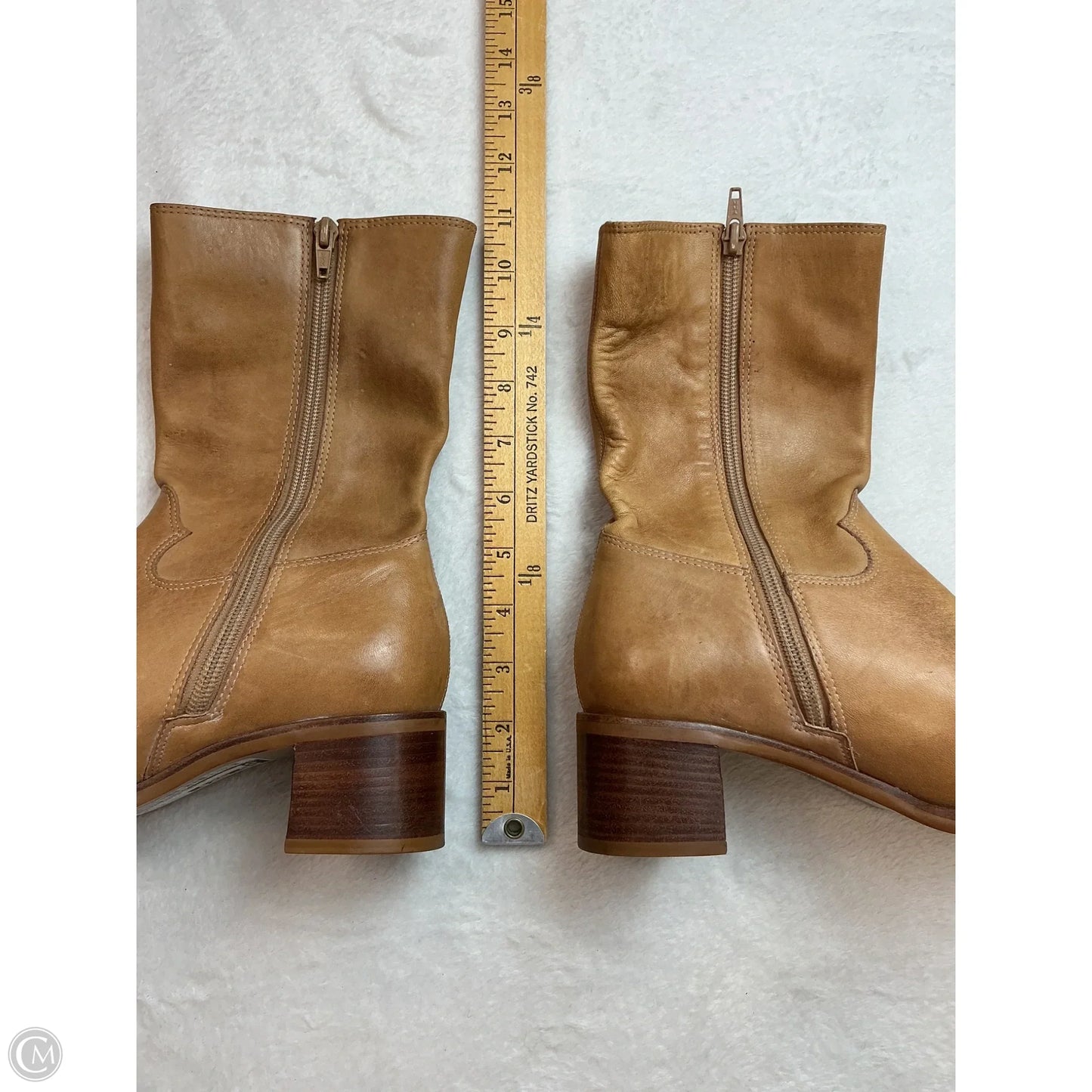 Boots Ankle Heels By Steve Madden In Tan, Size: 8