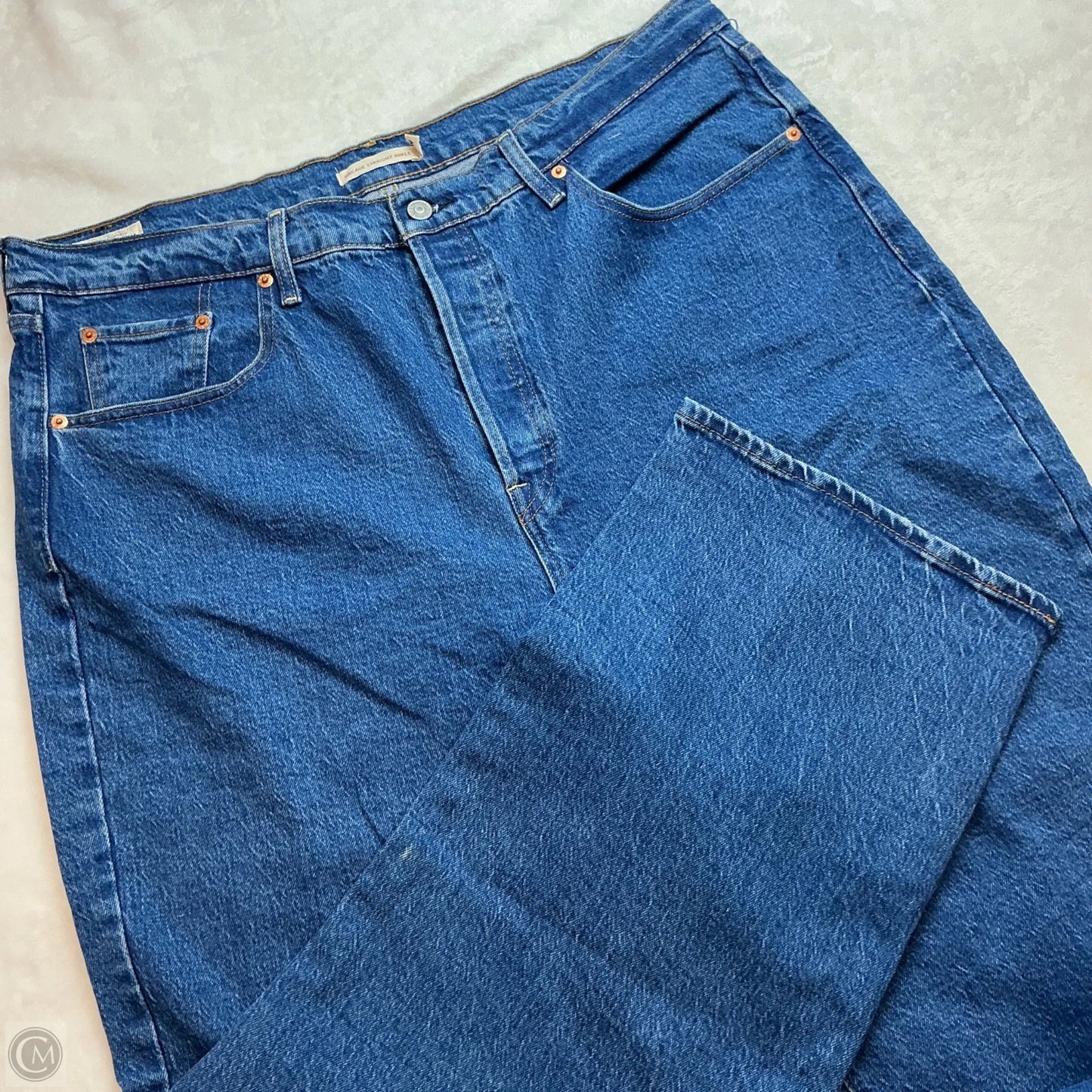 Jeans Straight By Levis In Blue Denim, Size: 18