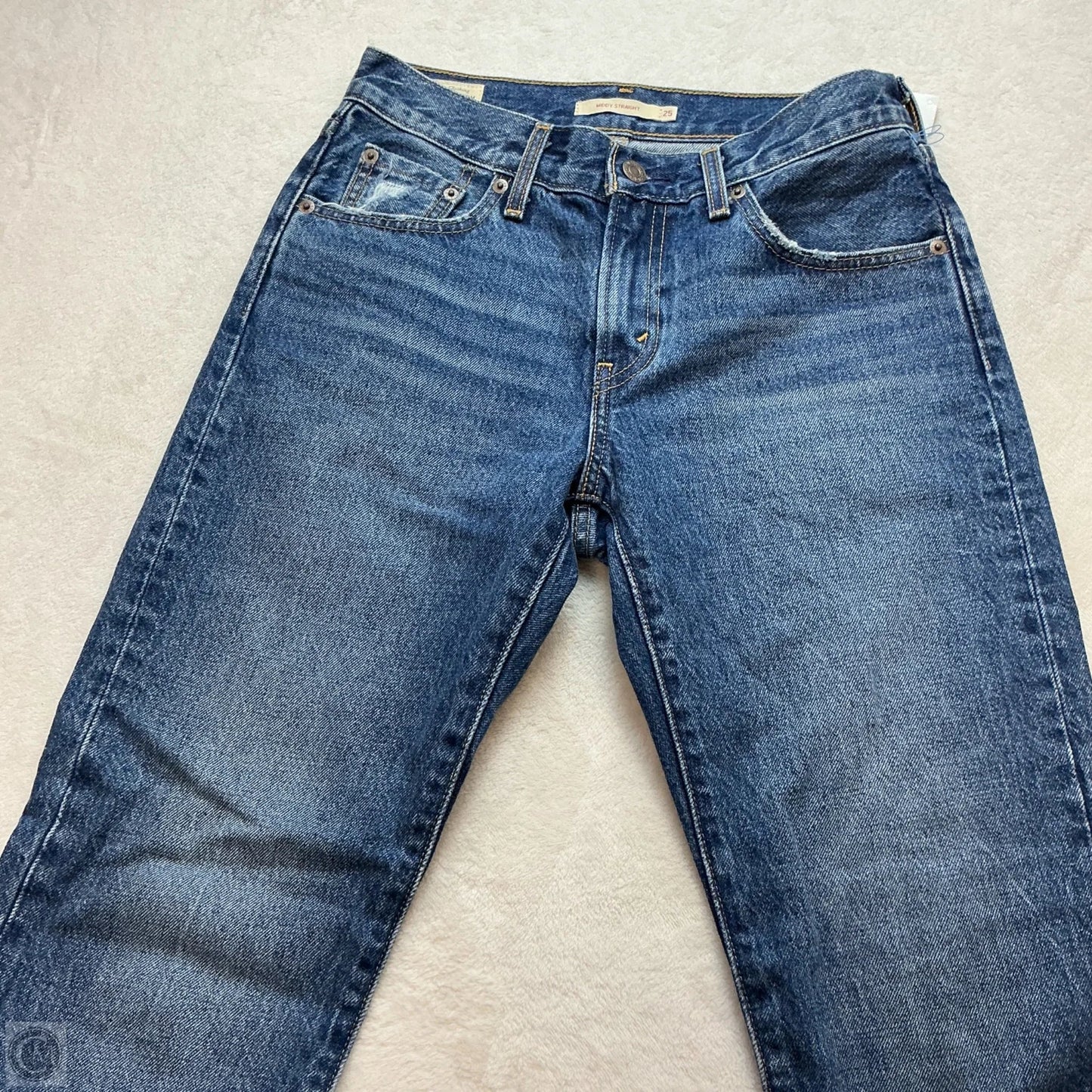 Jeans Straight By Levis In Blue Denim, Size: 2