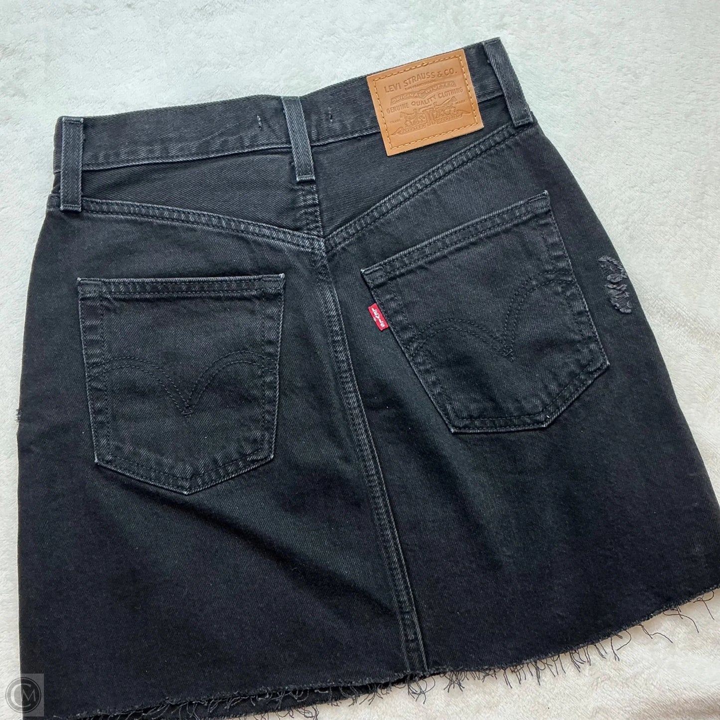 Skirt Mini & Short By Levis In Black Denim, Size: 2