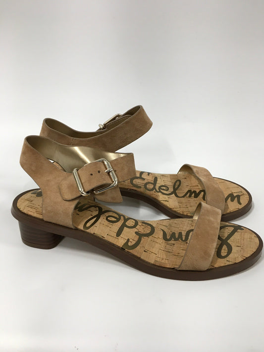 Brown Sandals Heels Block Sam Edelman, Size 9.5