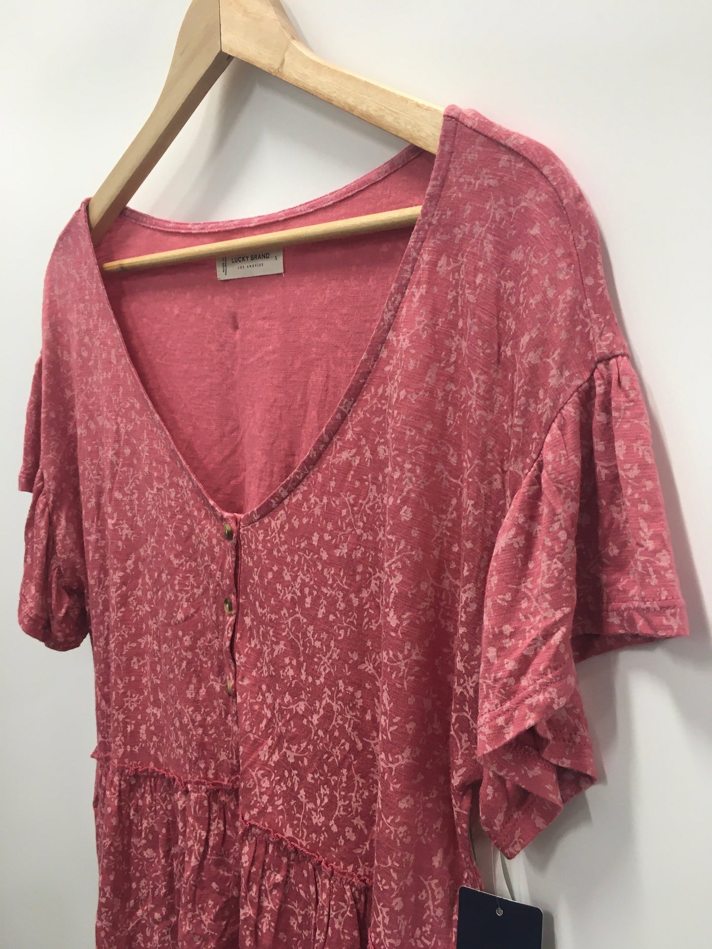 Top Short Sleeve By Lucky Brand In Pink, Size: S