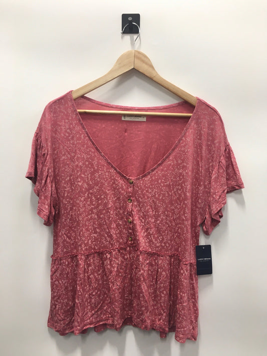 Top Short Sleeve By Lucky Brand In Pink, Size: S