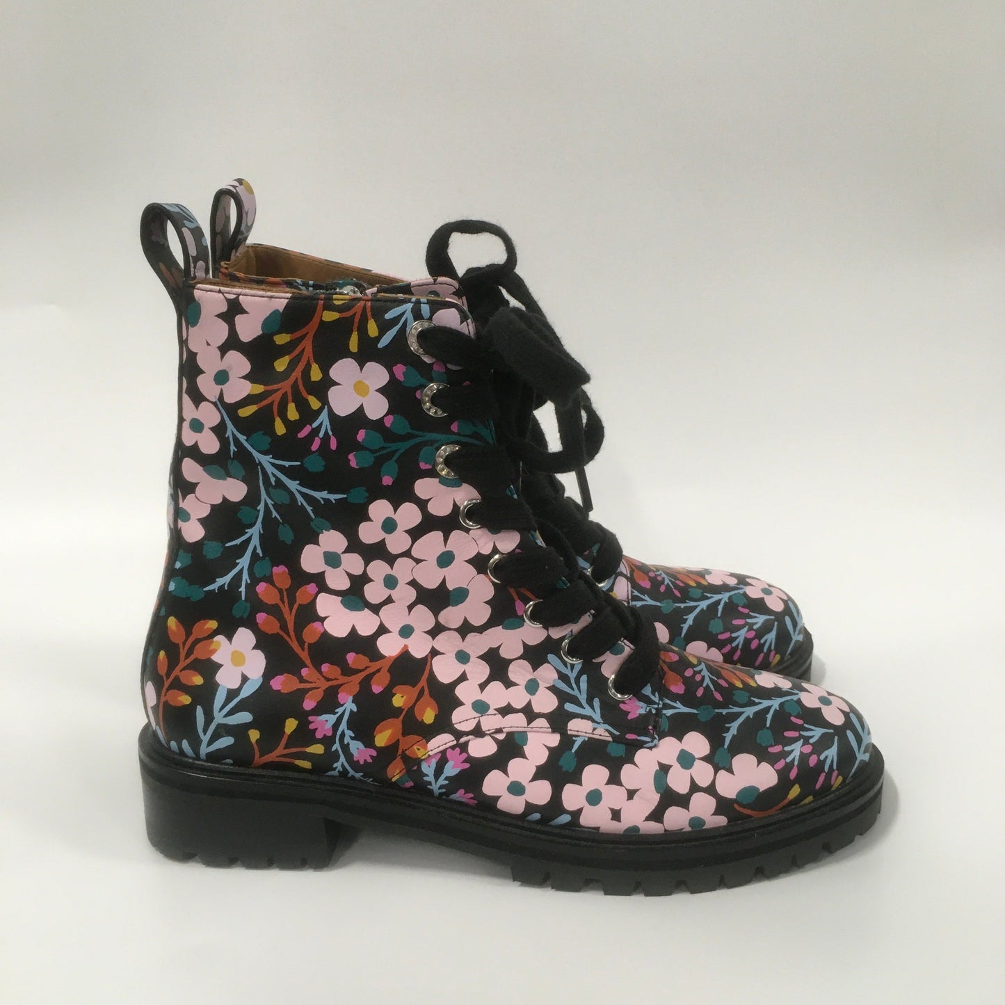 Floral Print Boots Combat Kate Spade, Size 6.5