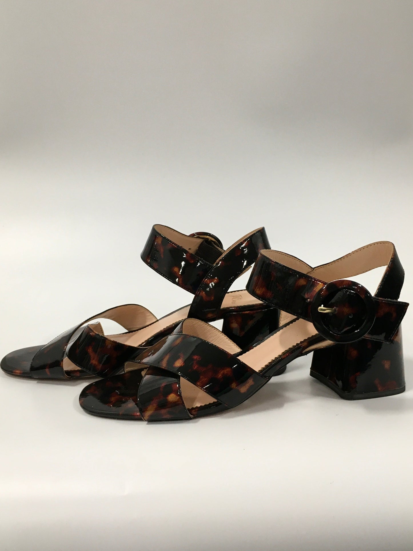 Tortoise Shell Print Shoes Heels Block J. Crew, Size 9