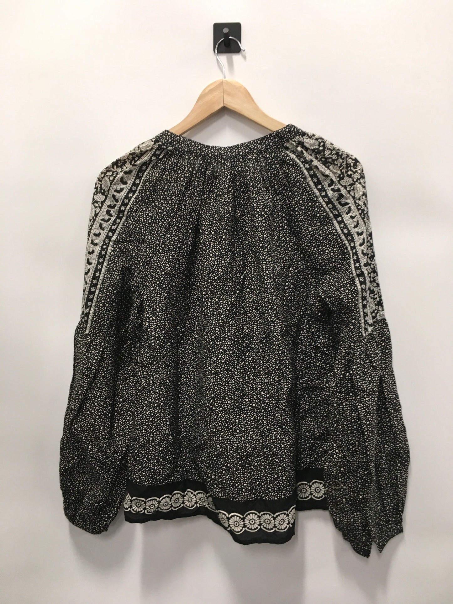 Black & Cream Top Long Sleeve Lucky Brand, Size L