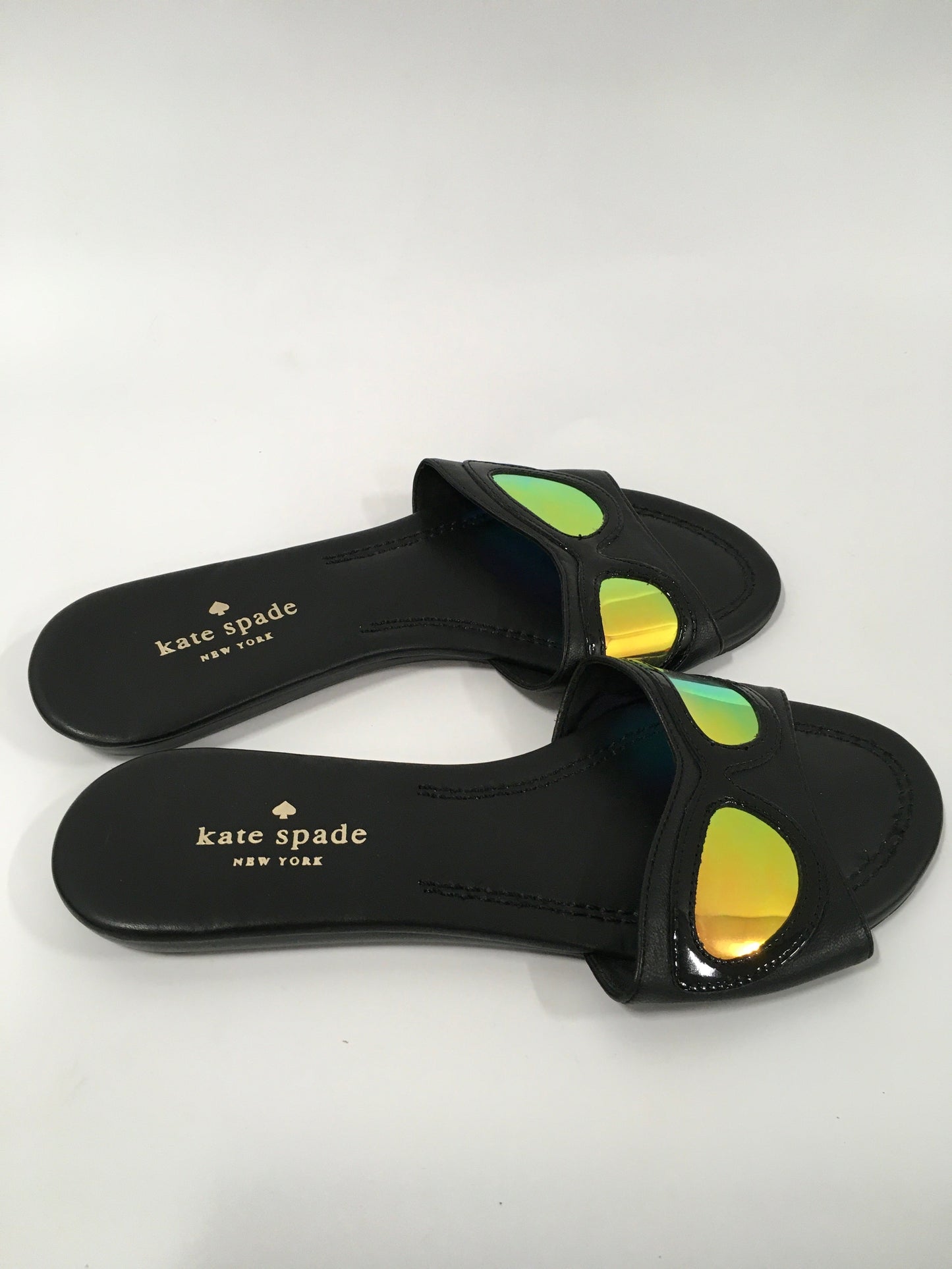 Black Sandals Flats Kate Spade, Size 7