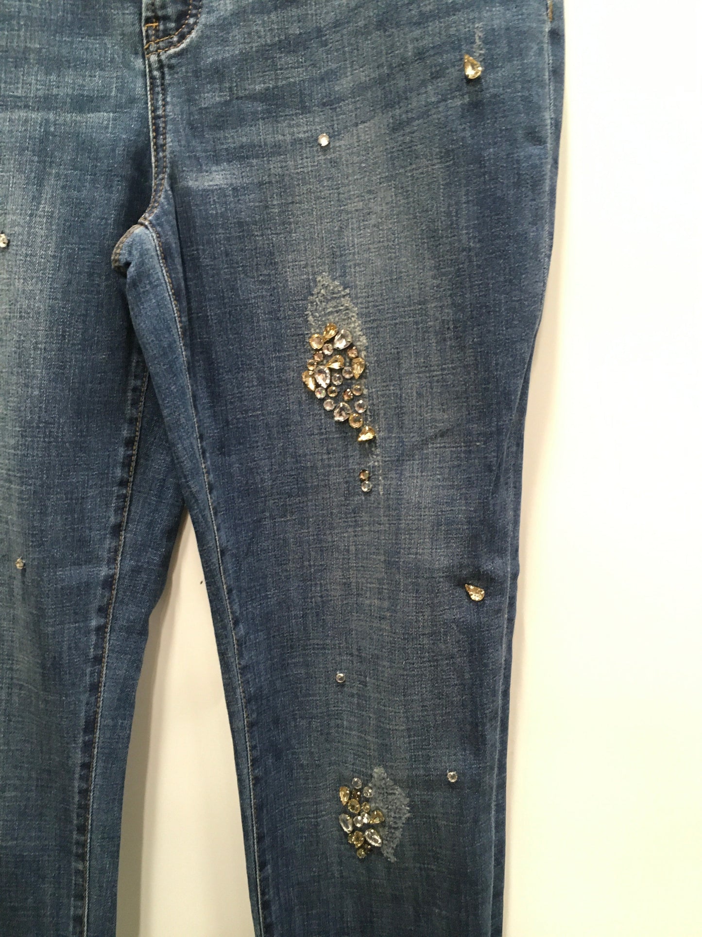 Blue Denim Jeans Skinny Chicos, Size 8tall