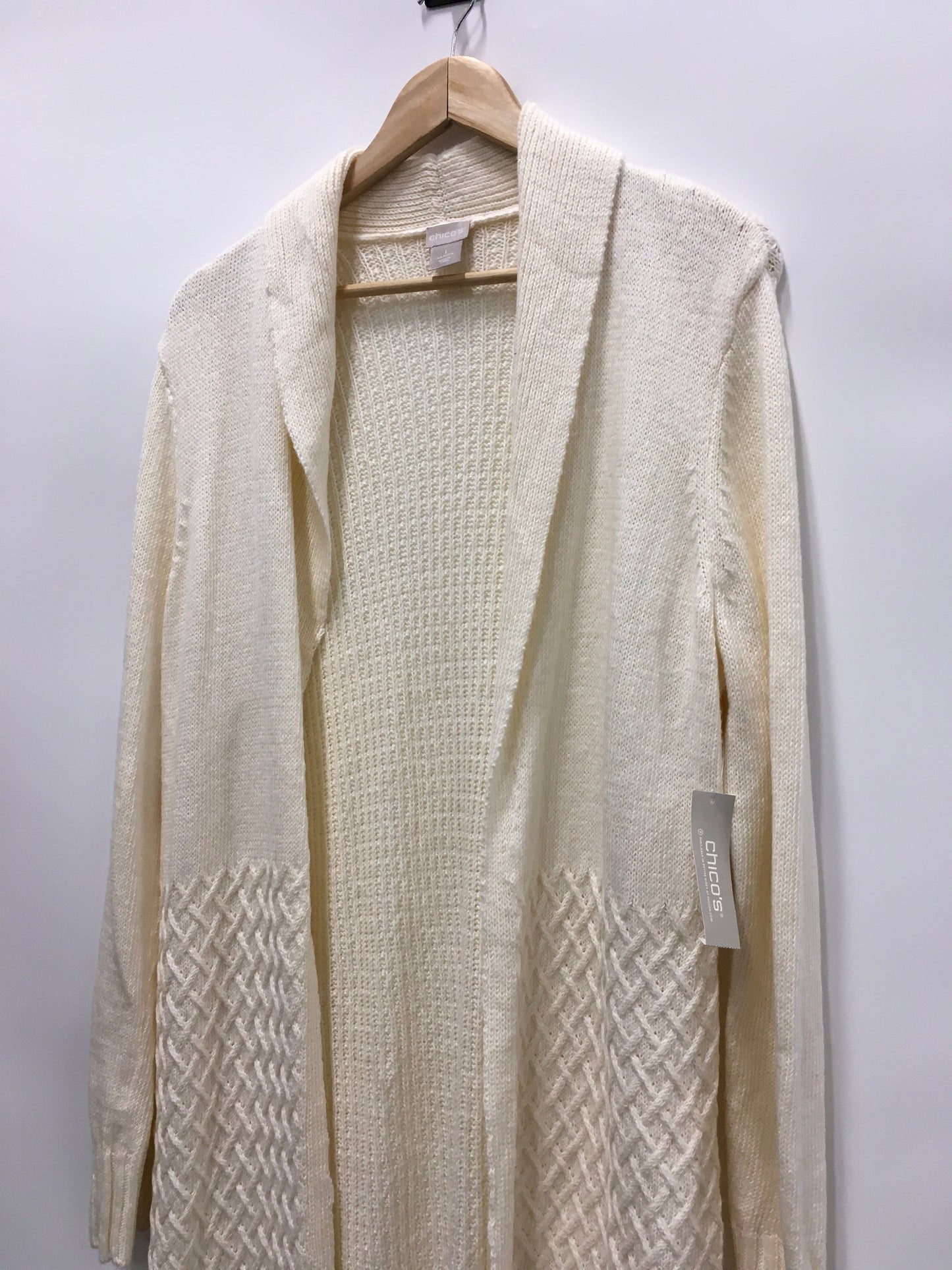 Sweater Cardigan By Chicos In Cream, Size: M