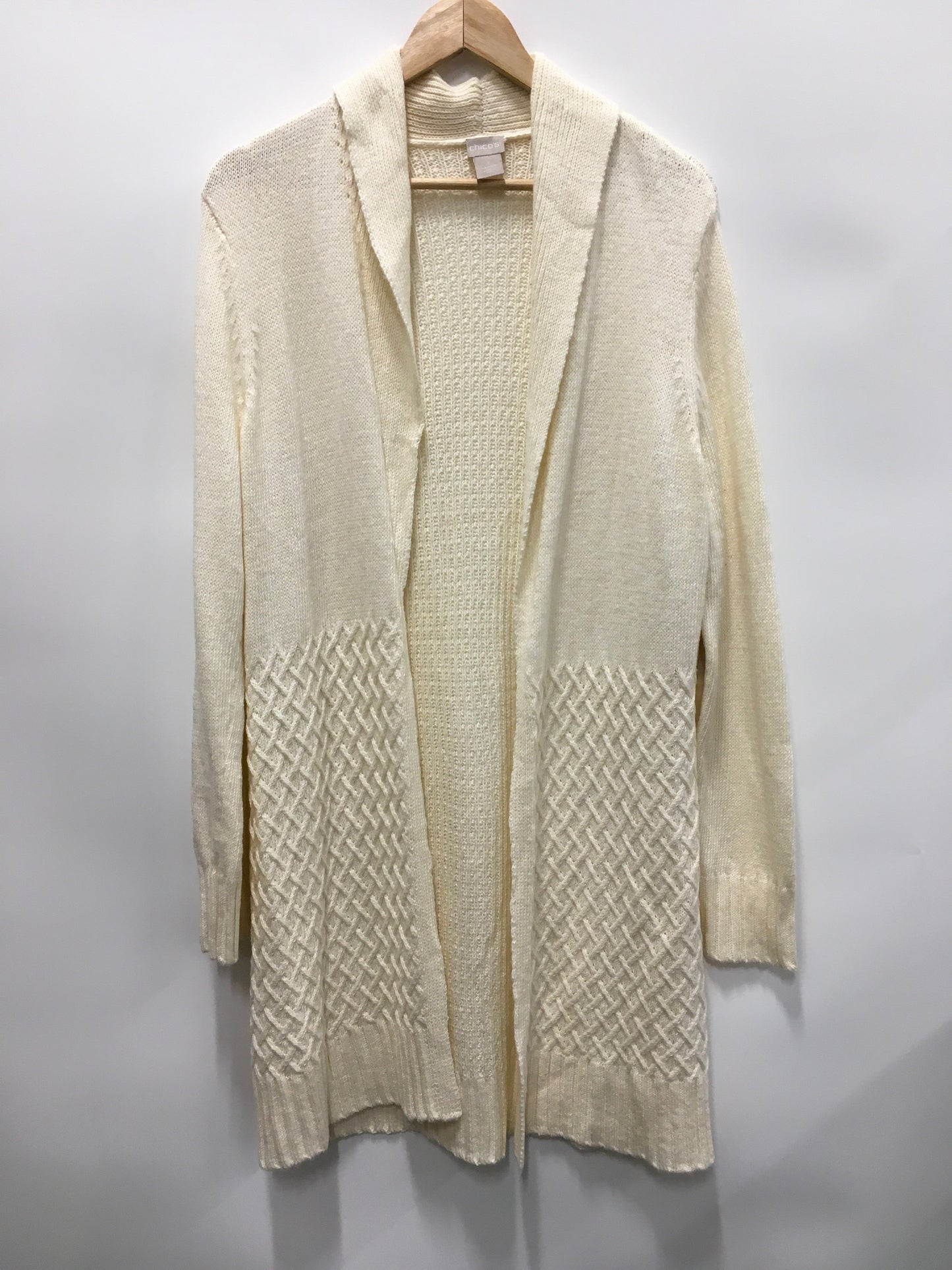 Sweater Cardigan By Chicos In Cream, Size: M