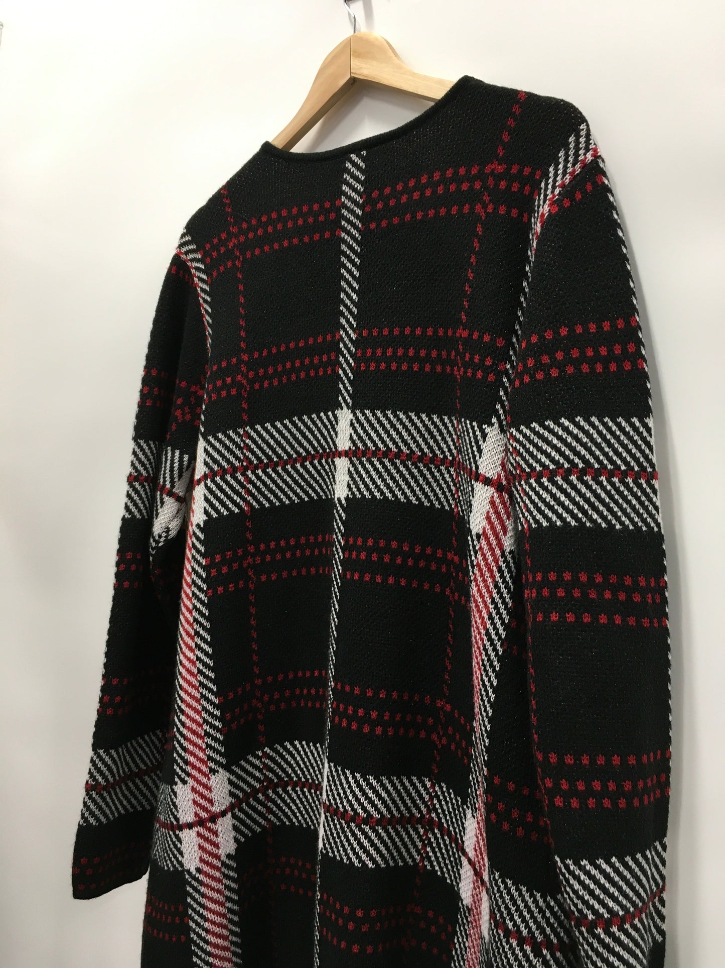 Sweater Cardigan By Apt 9 In Black & Red, Size: L