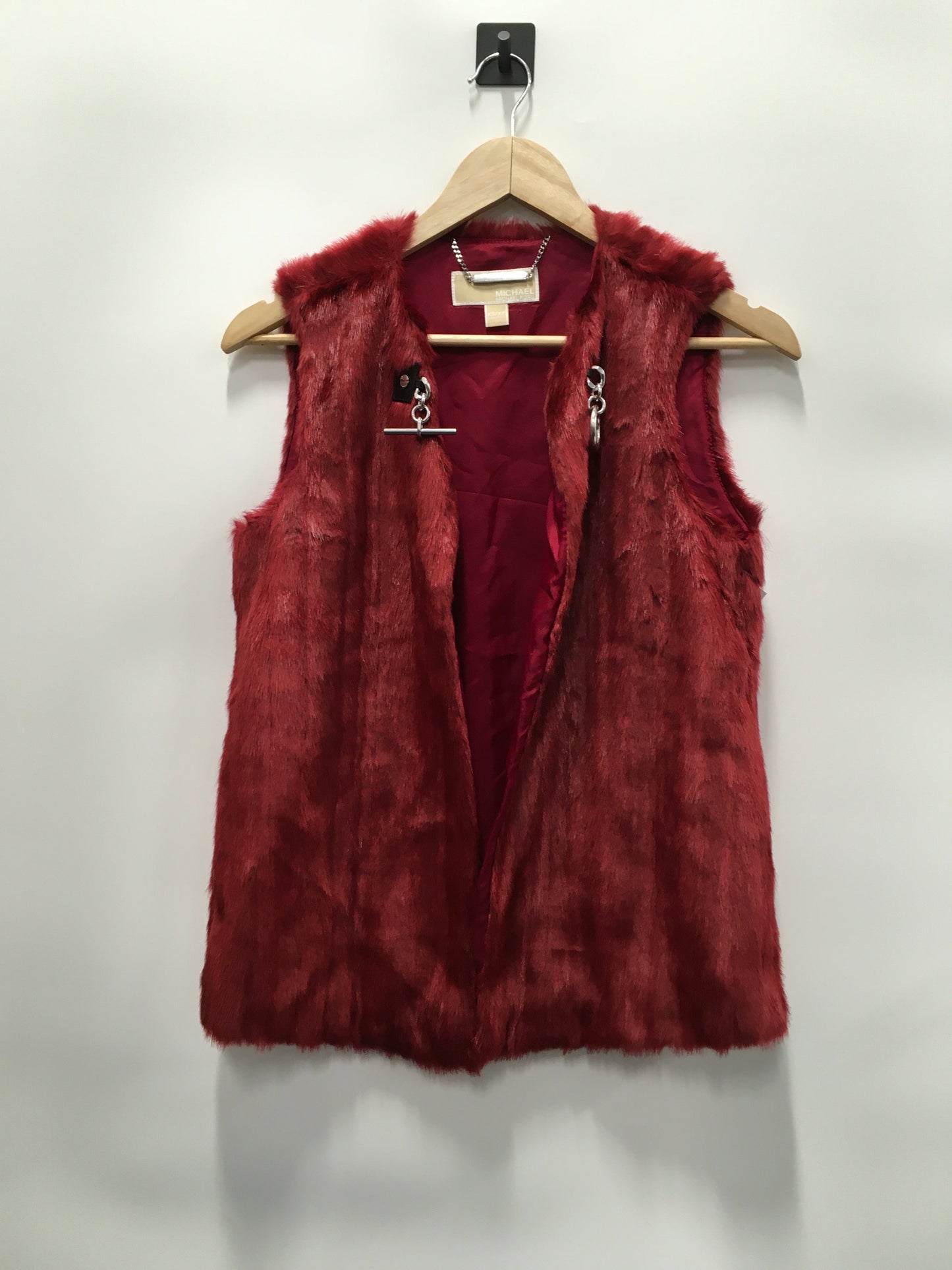 Vest Faux Fur & Sherpa By Michael Kors In Red, Size: Xs