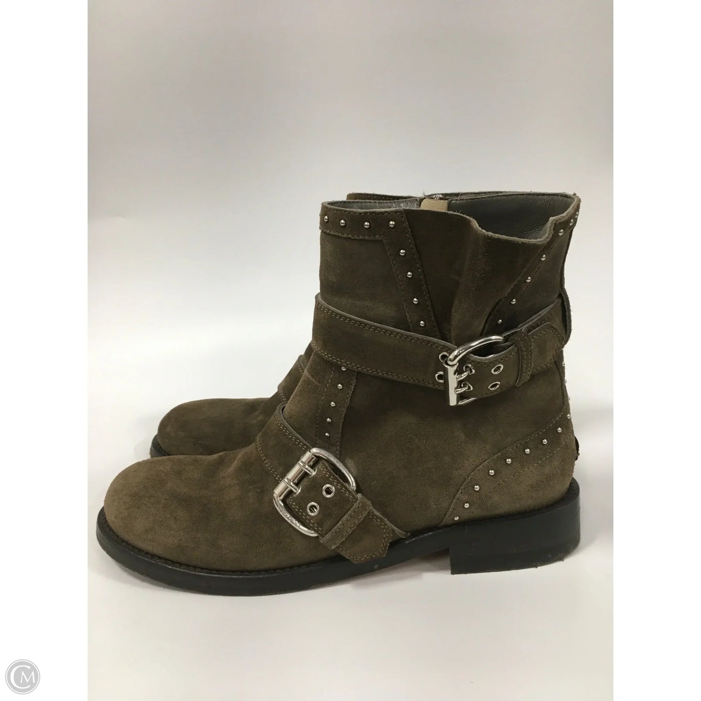 Boots Luxury Designer By Jimmy Choo In Taupe, Size: 7