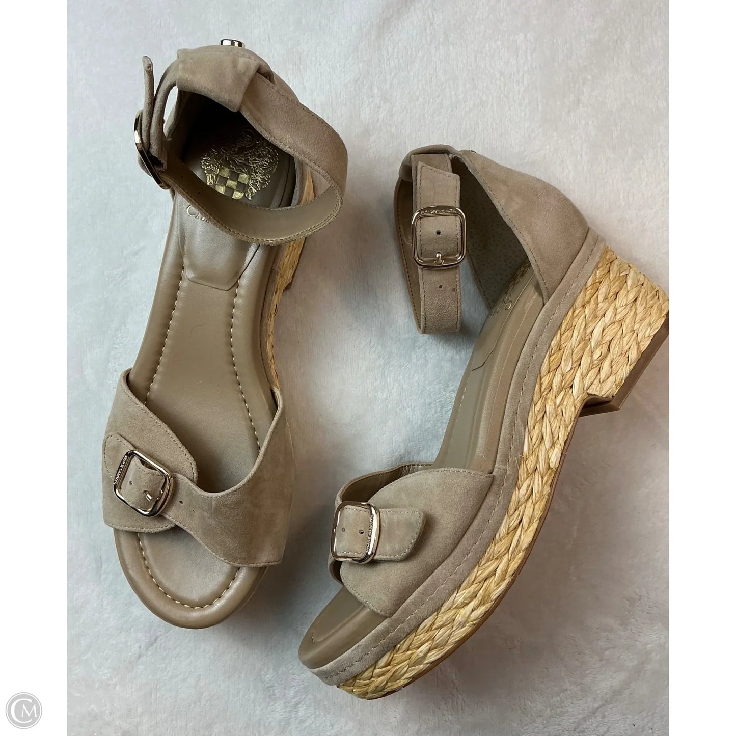 Sandals Heels Block By Vince Camuto In Cream, Size: 8.5