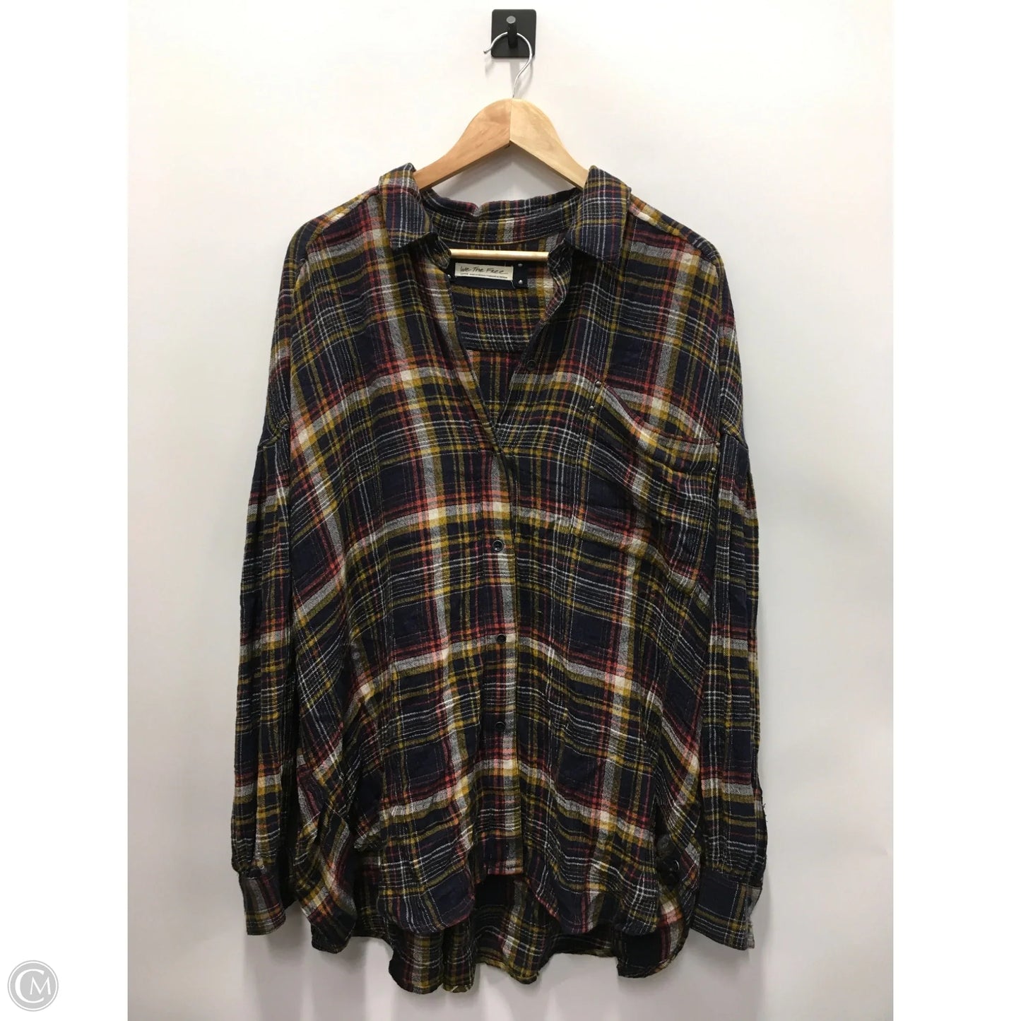 Top Long Sleeve By We The Free In Plaid Pattern, Size: L