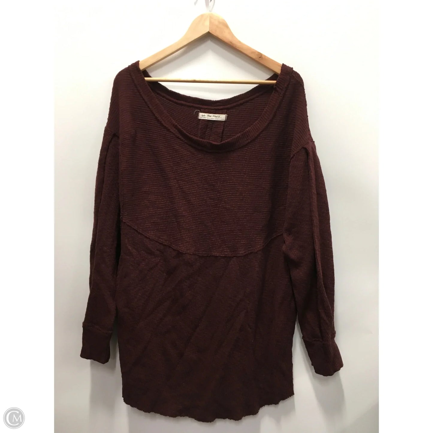 Top Long Sleeve By We The Free In Maroon, Size: Xl
