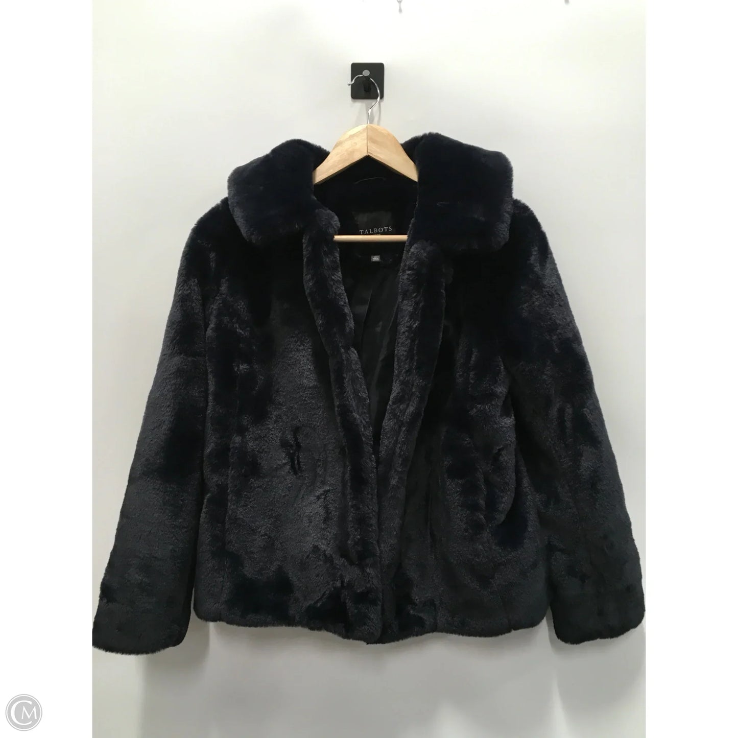 Coat Faux Fur & Sherpa By Talbots In Navy, Size: Sp