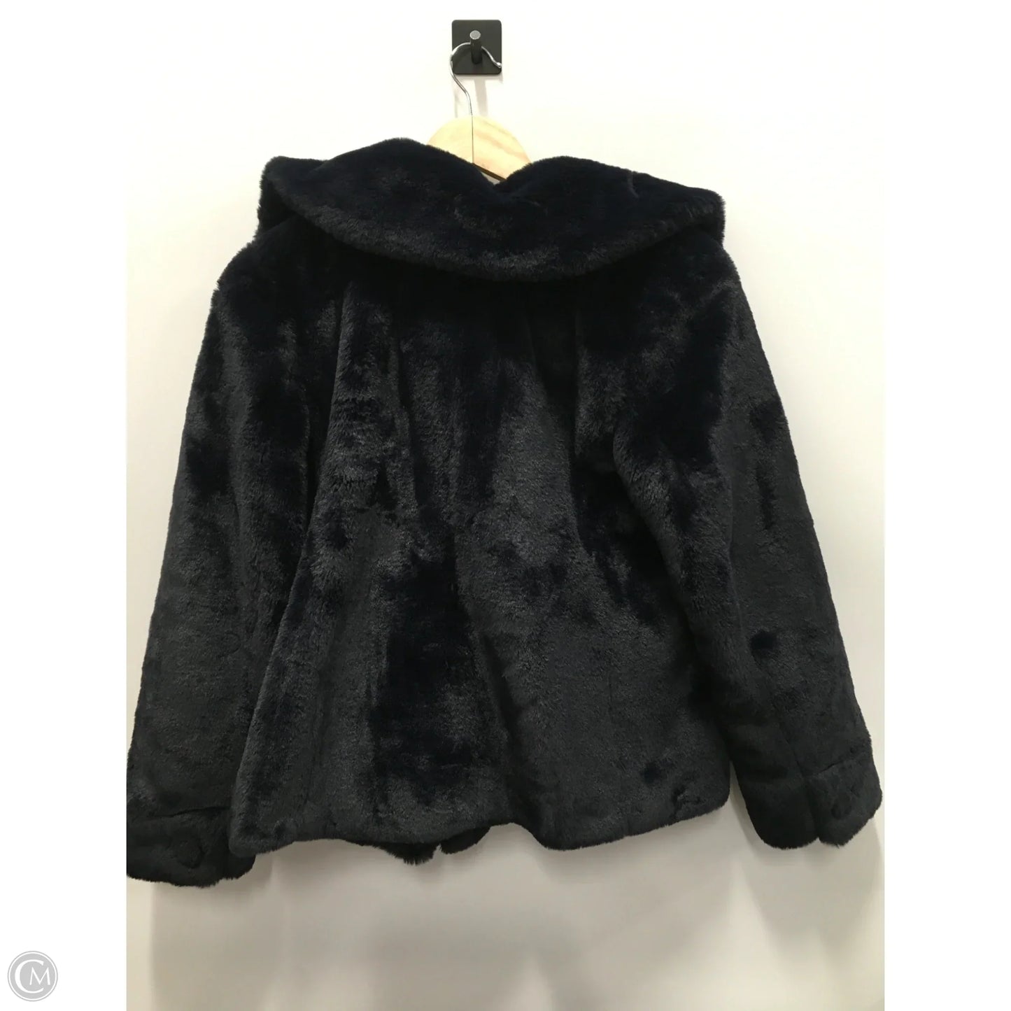 Coat Faux Fur & Sherpa By Talbots In Navy, Size: Sp
