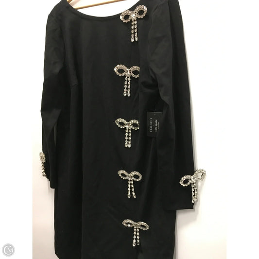 Dress Party Short By Eloquii In Black & Silver, Size: 1x