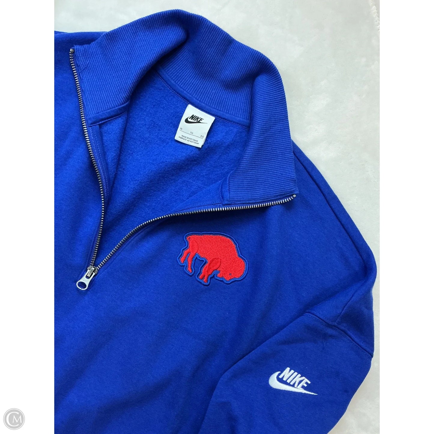 Athletic Sweatshirt Collar By Nike In Blue, Size: Xl
