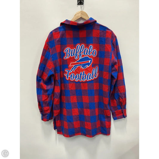 Top Long Sleeve By Nfl In Plaid Pattern, Size: M