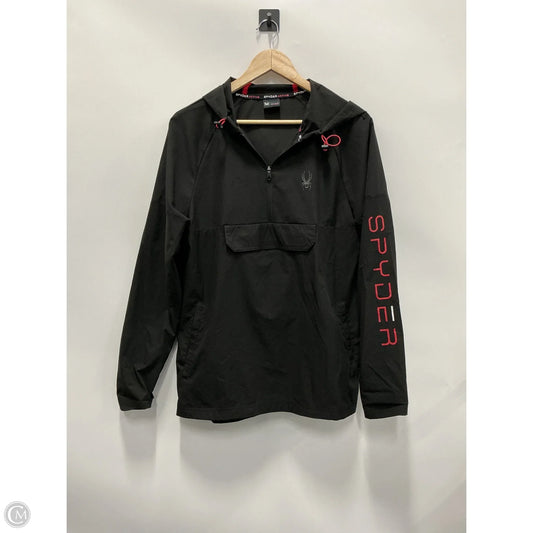 Athletic Top Long Sleeve Hoodie By Spyder In Black, Size: M