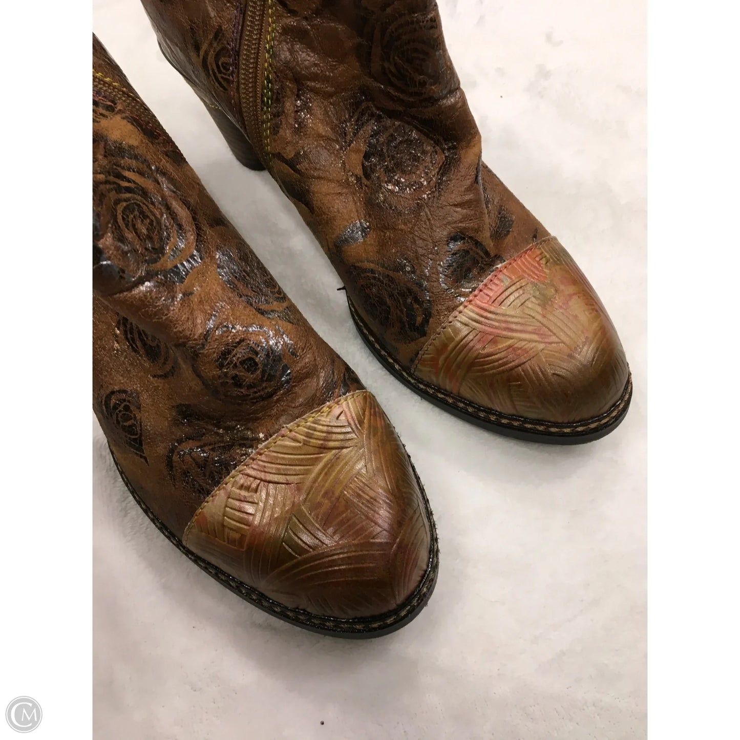 Boots Ankle Heels By Cmc In Brown, Size: 10