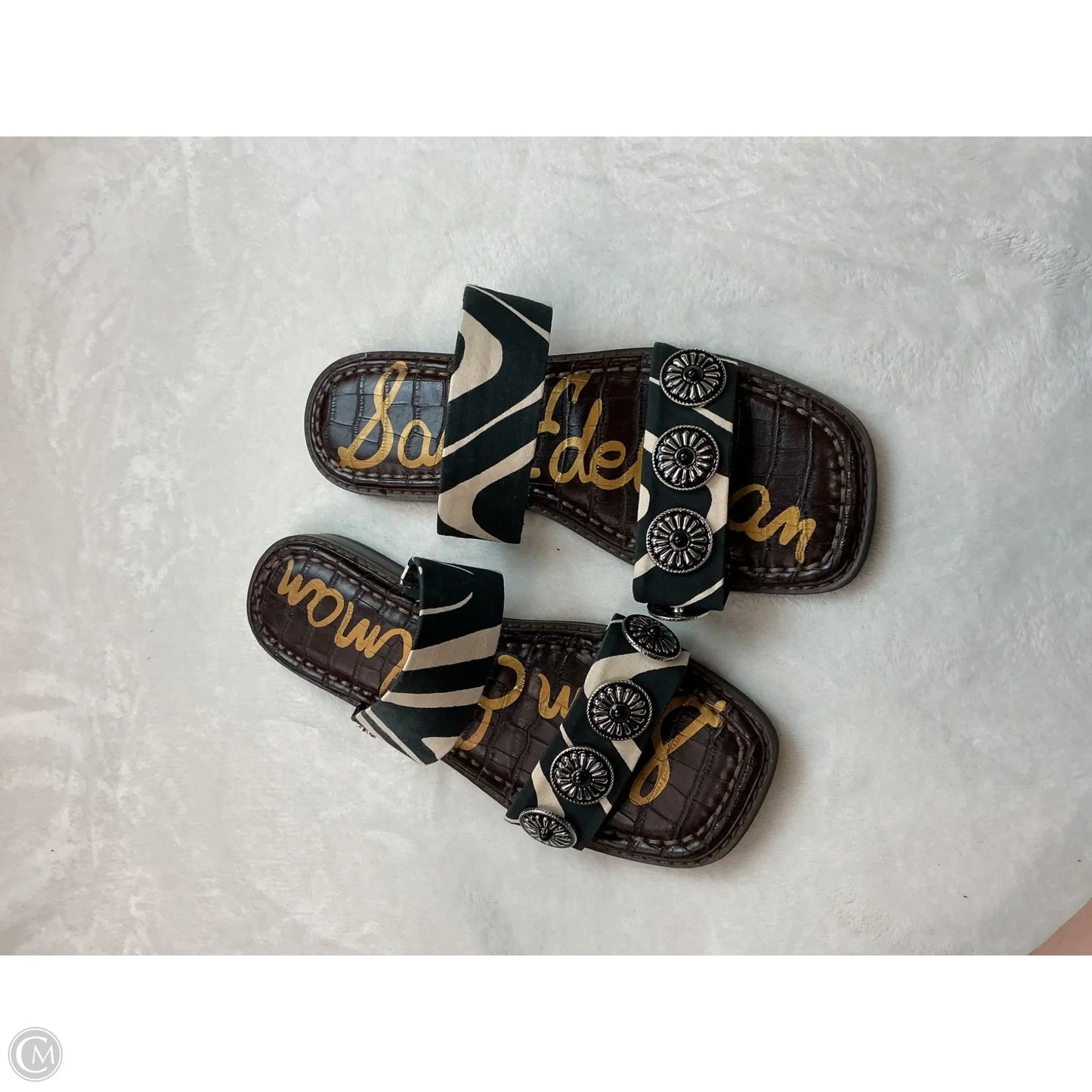 Sandals Flats By Sam Edelman In Black & White, Size: 7.5
