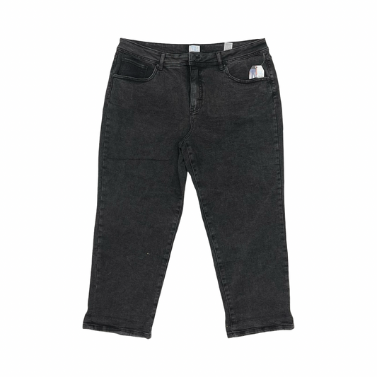 Jeans Cropped By Time And Tru In Black Denim, Size:20