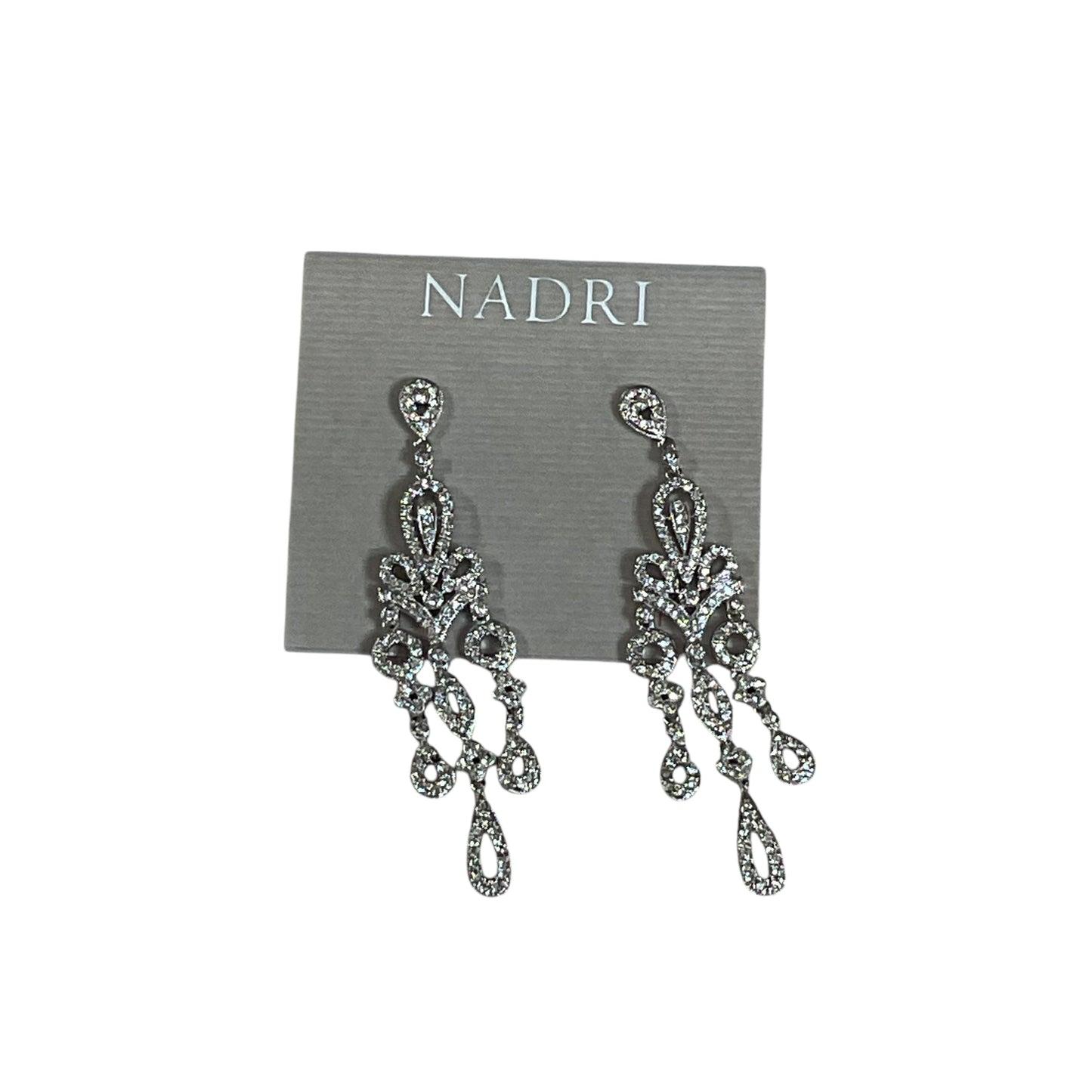 Earrings Statement By Nadri In Silver