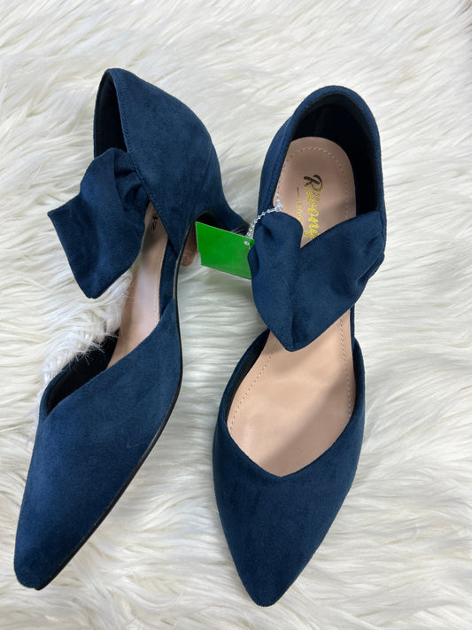 Shoes Heels Kitten By Clothes Mentor In Navy, Size:9