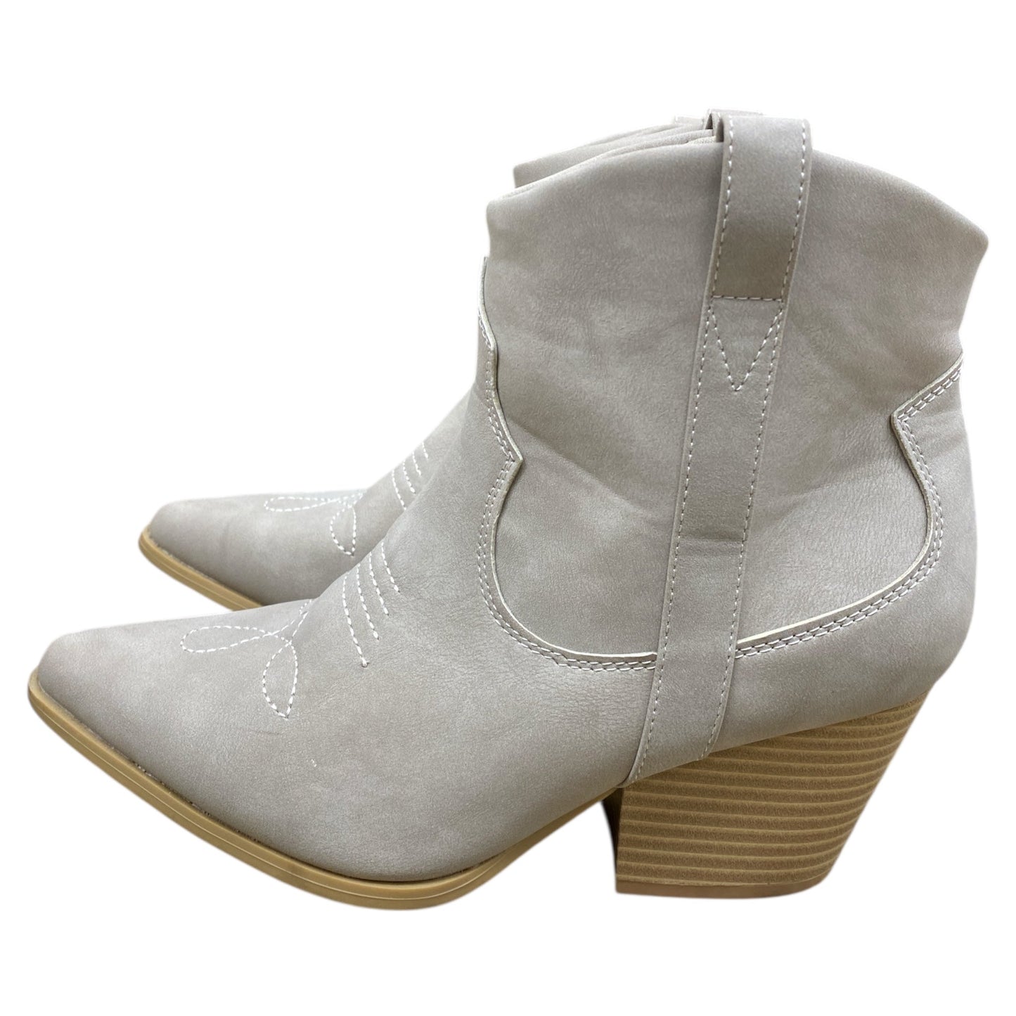 Boots Ankle Heels By Qupid In Grey, Size:7.5