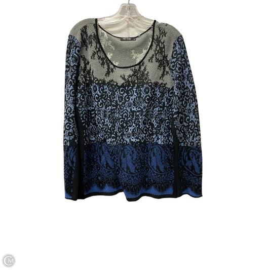 Sweater By Nic + Zoe In Black & Blue, Size: Xl
