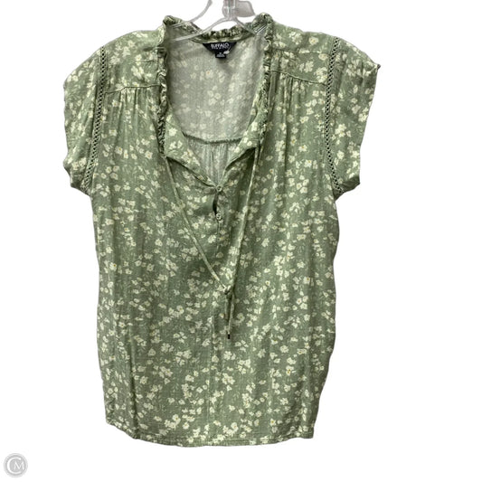 Top Short Sleeve By Buffalo David Bitton In Green & White, Size: M