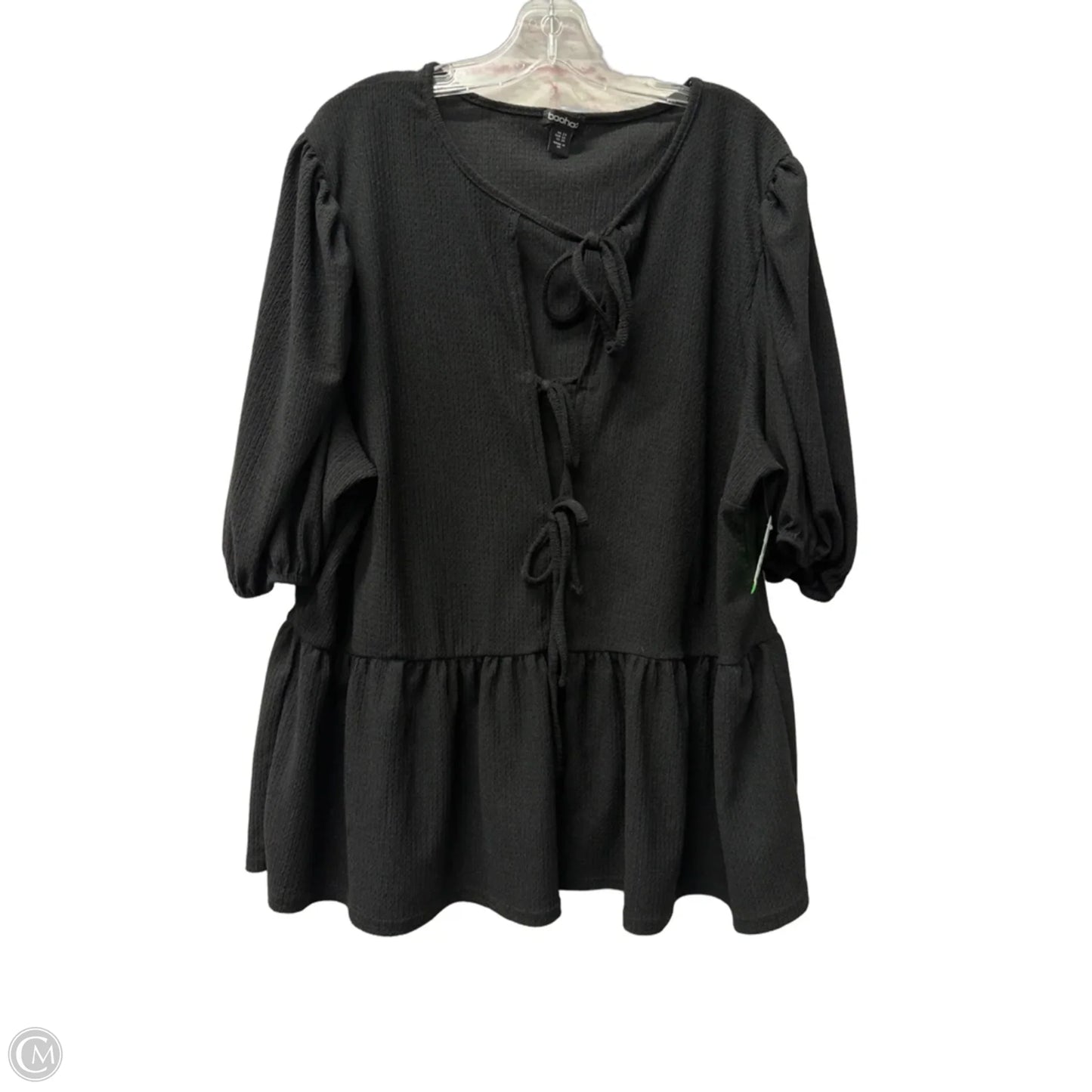 Top Short Sleeve By Boohoo Boutique In Black, Size: 2x