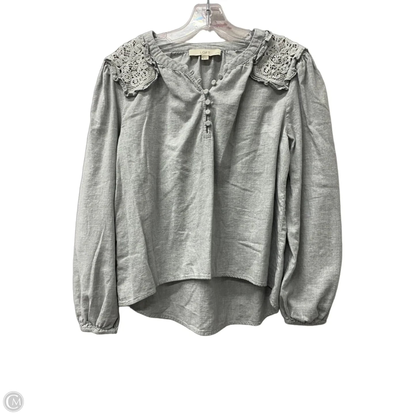 Top Long Sleeve By Loft In Grey, Size: Sp