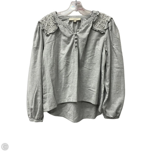 Top Long Sleeve By Loft In Grey, Size: Sp