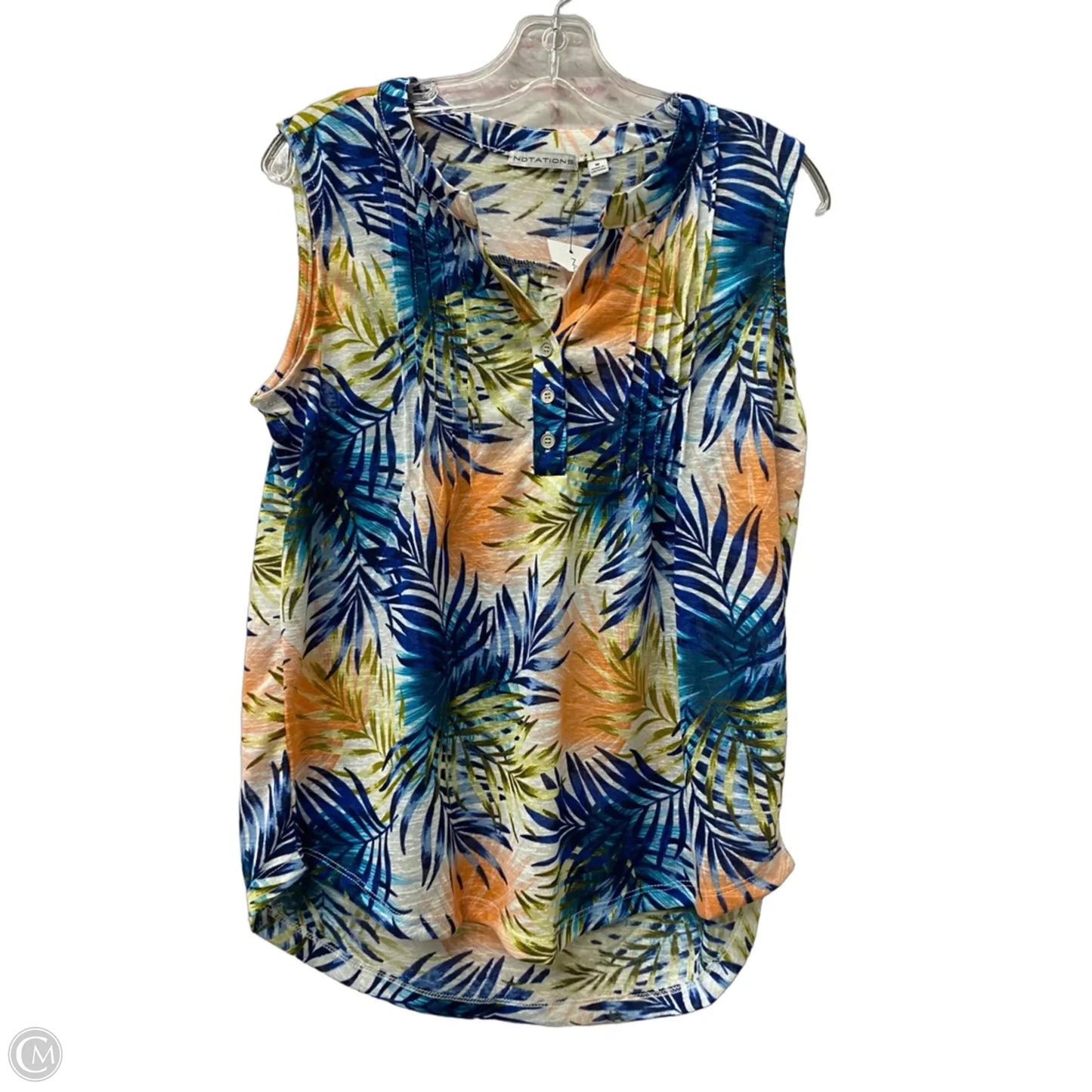 Top Sleeveless By Notations In Blue, Size: M